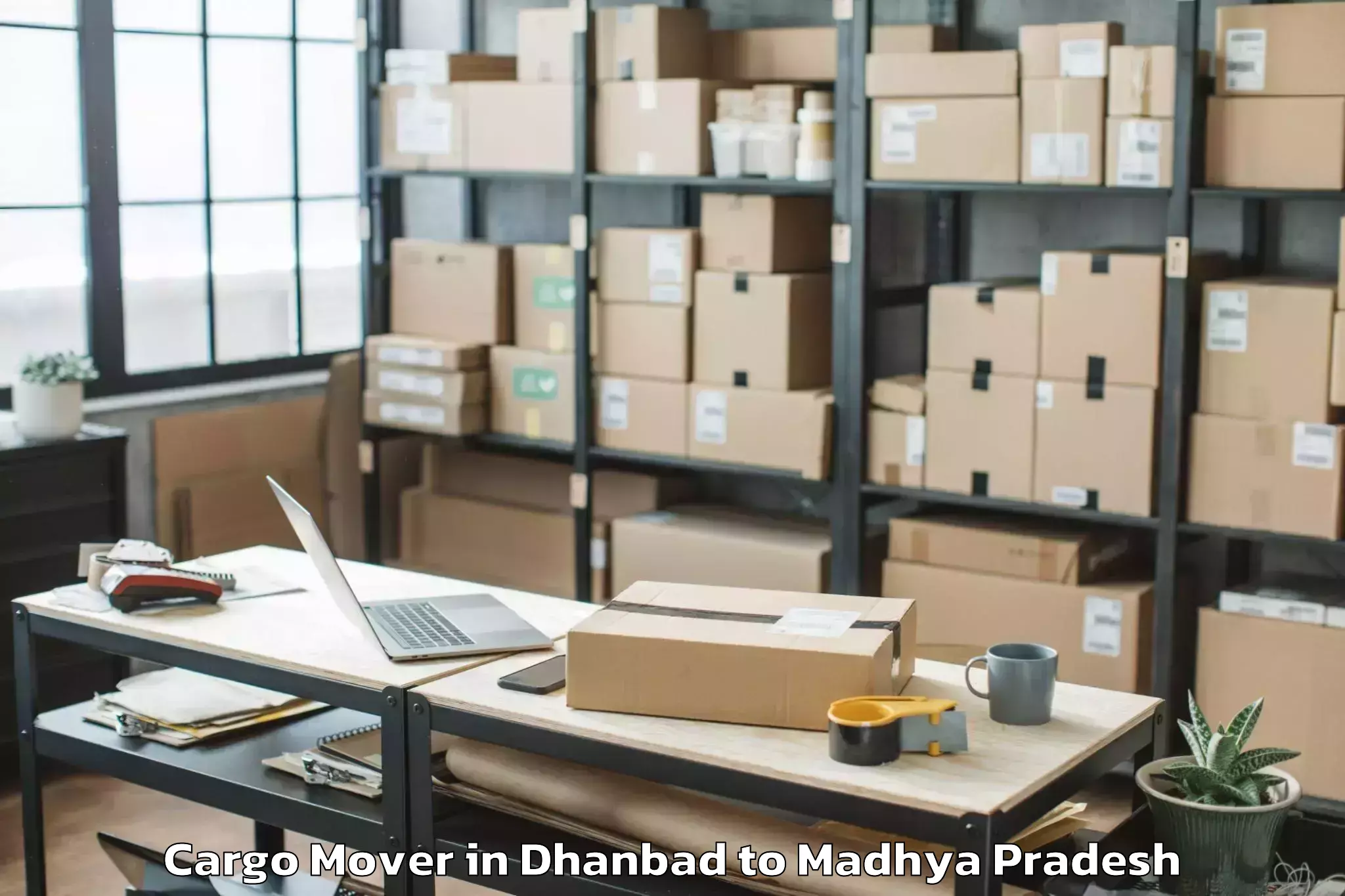 Book Dhanbad to Madhyanchal Professional Unive Cargo Mover Online